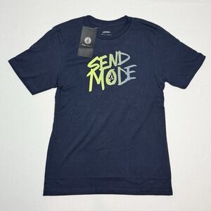 NWT Volcom Send Mode Youth Short Sleeve‎ T-shirt Navy Blue Size Large